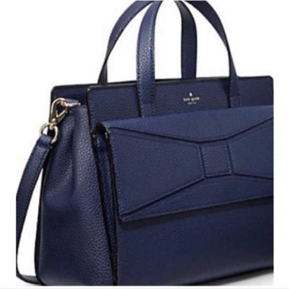 NWOT Kate Spade Chantal Bridge Place handbag blue cow leather - Picture 2 of 14